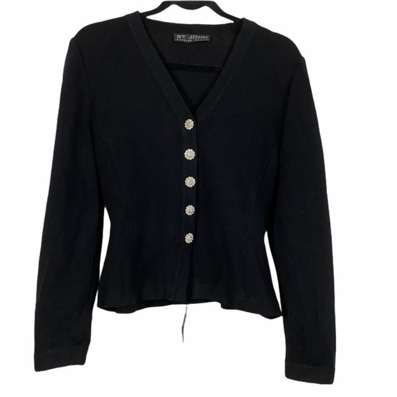 ST. John evening basics Black Jacket sweater knit - Picture 1 of 7